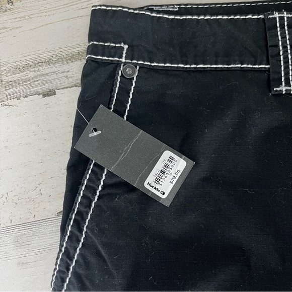 Salvage Supply Co. Buckle Brand Men’s Shorts Size 38 Waist Black/White Stitch - Picture 5 of 11